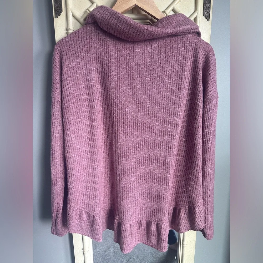 Anthropologie Maeve Addie Ruffled Hacci Cowl Neck Pullover Size small EUC - Picture 7 of 11